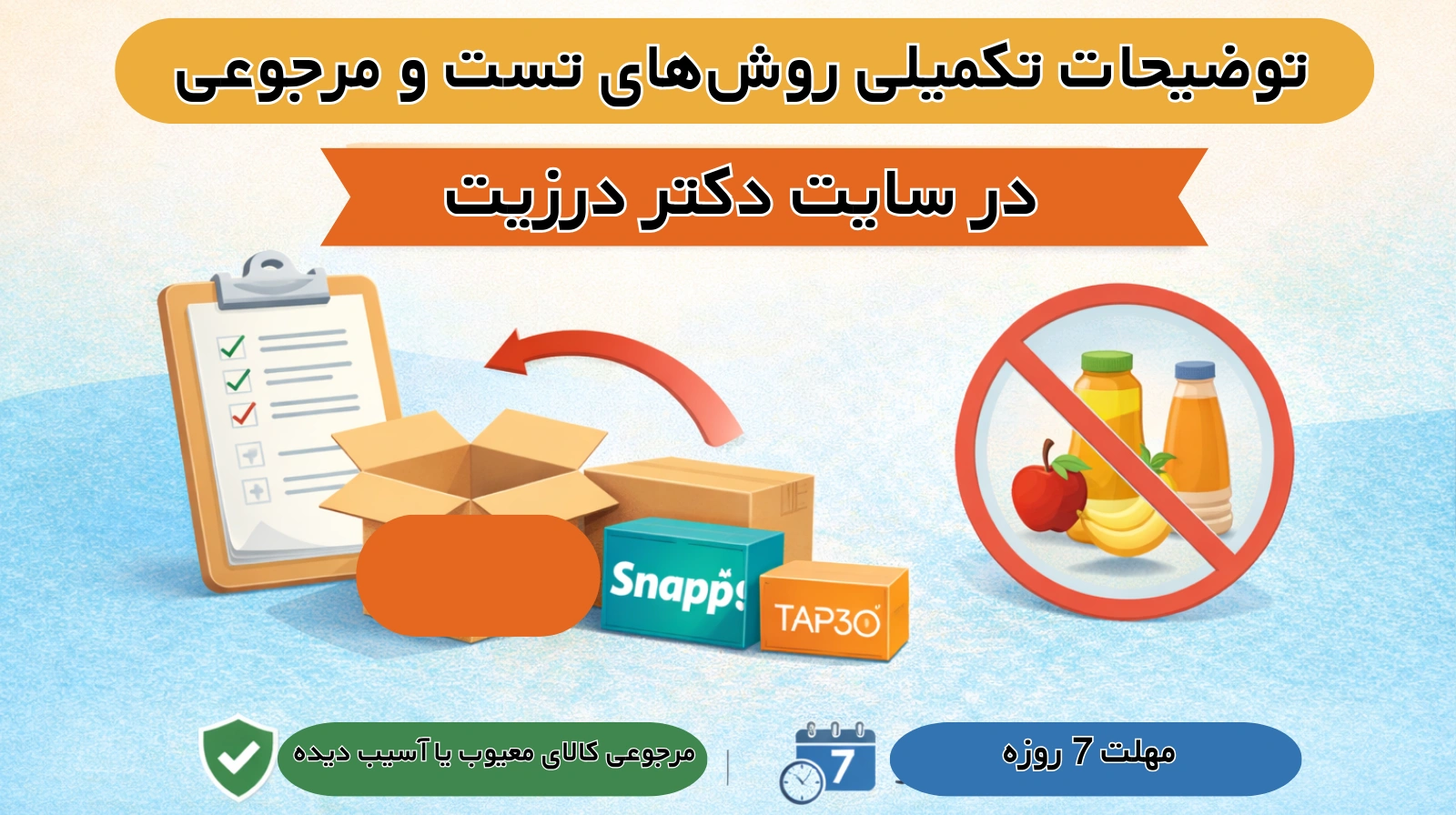 توضیحات تکمیلی روش‌های تست و مرجوعی در سایت دکتر درزیت